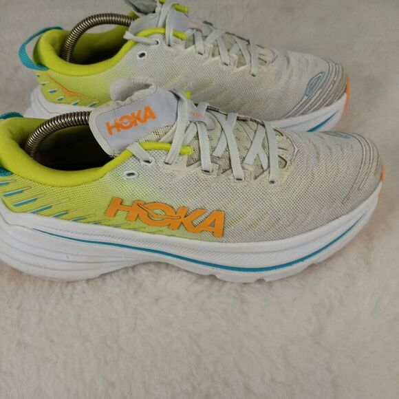 HOKA One Mens BONDI X WHITE  RUNNING SHOES  Size 10D - Picture 8 of 15